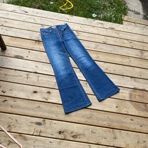 Madewell Flare ‘Market’ Jeans in Deep Blue